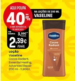 Oferta de Vaseline - Cocoa Radiant, Essential Healing, Advanced Repair por 2,39€ em Intermarché