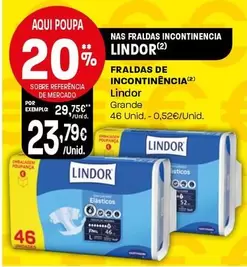 Oferta de Lindor - Fraldas De Incontinencia por 23,79€ em Intermarché