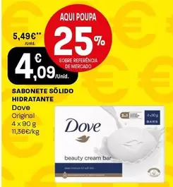 Oferta de Dove - Sabonete Sólido Hidratante por 4,09€ em Intermarché