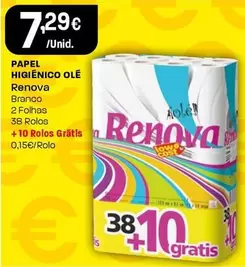 Oferta de Renova - Papel Higiênico Ole por 7,29€ em Intermarché