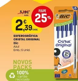 Oferta de BIC - Esferográfica Cristal Original por 2,39€ em Intermarché