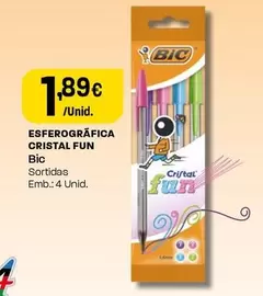 Oferta de BIC - Esferográfica Cristal Fun por 1,89€ em Intermarché