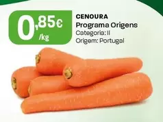 Oferta de Origens - Cenoura por 0,85€ em Intermarché