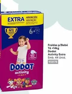 Oferta de Dodot - Fraldas P/Bebé  Activity Extra por 3317€ em Recheio