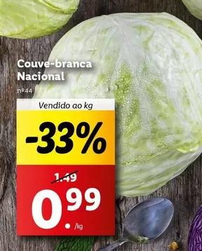 Oferta de Nacional - Couve-branca por 0,99€ em Lidl