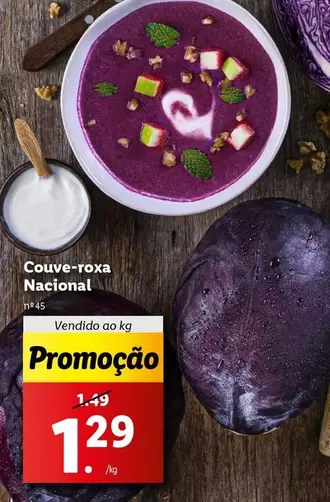 Oferta de Nacional - Couve-roxa por 1,29€ em Lidl