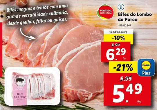 Oferta de Nacional - Bifes Do Lombo De Porco por 6,29€ em Lidl