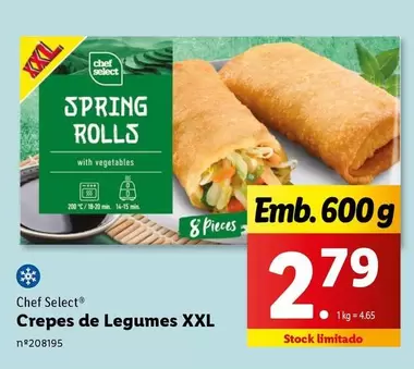 Oferta de Chef Select - Crepes De Legumes Xxl por 2,79€ em Lidl