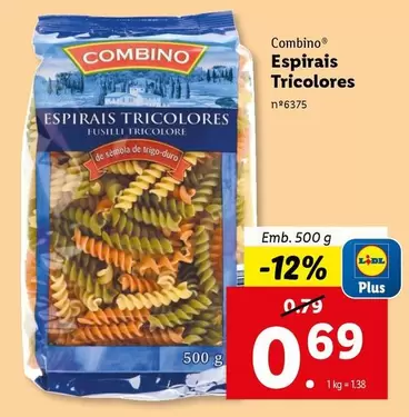 Oferta de Combino - Espirais Tricolores por 0,69€ em Lidl