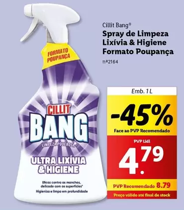 Oferta de Cillit Bang - spray de limpeza lixivi & higiene por 4,79€ em Lidl