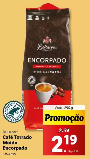 Oferta de Bellarom - Café Torrado Morido Encorpado por 2,19€ em Lidl