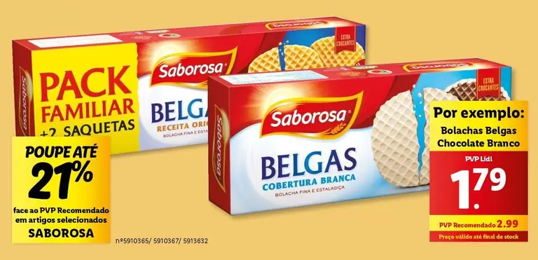 Oferta de Saborosa - Bolacha Bejas Chocolate Blanca por 2,99€ em Lidl