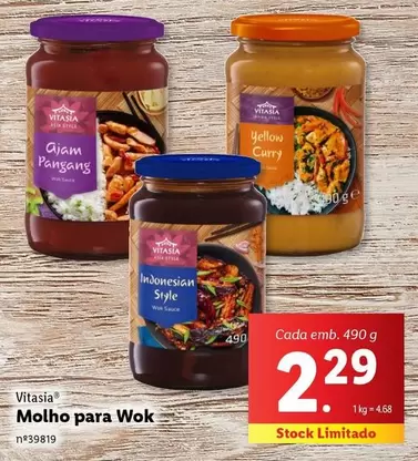 Oferta de Vitasia - Molho Para Wok por 2,29€ em Lidl