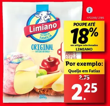 Oferta de Limiano - Queijo Em Fatias por 2,25€ em Lidl