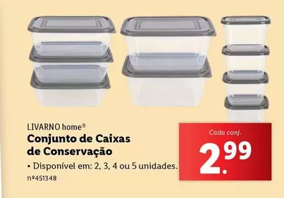 Oferta de Conjunto de Caixas de Conservação por 2,99€ em Lidl