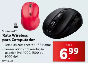 Oferta de .Com - Rato Para Computador por 6,99€ em Lidl