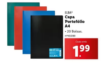 Oferta de Elba Capa Portefotio A4 por 1,99€ em Lidl