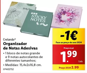 Oferta de Organizador De Notas Adesivas por 1,99€ em Lidl