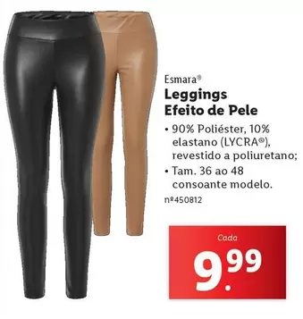 Oferta de Esmara - Leggings Efeito De Pele por 9,99€ em Lidl