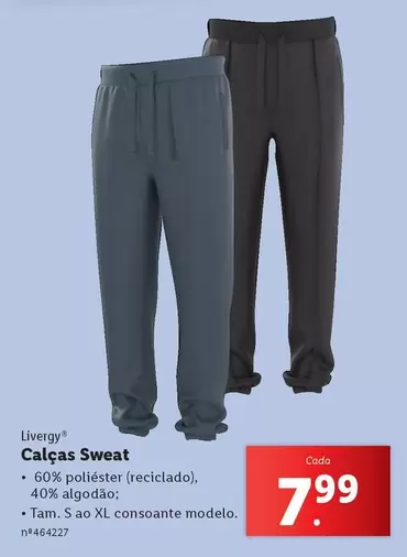 Oferta de Calcas Sweat por 7,99€ em Lidl