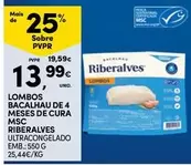 Oferta de Riberalves - Lombos Bacalhau De 4 Meses De Cura Msc por 13,99€ em Continente