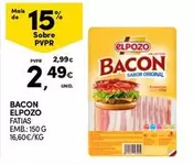 Oferta de Elpozo - Bacon por 2,49€ em Continente