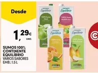 Oferta de Continente - Sumos 100% por 1,29€ em Continente