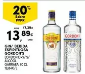 Oferta de Gordon's - Gin/Bebida Espirituosa por 13,89€ em Continente