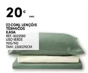 Oferta de Kasa - Conj. Lençois Termicos por 20€ em Continente