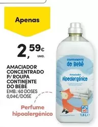 Oferta de Continente - Amaciador Concentrado P/ Roupa  Do Bebe por 2,59€ em Continente