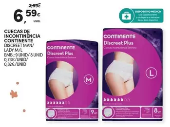 Oferta de Continente - Cuecas De Incontinencia por 6,59€ em Continente