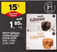 Oferta de Petit Gâteau Chocolate/Doce Leite por 1,85€ em Continente