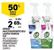 Oferta de Cif - Spray Multisuperficies/ Limpa Vidros por 2,69€ em Continente