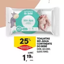 Oferta de Continente - Toalhitas 999, Água por 1,19€ em Continente