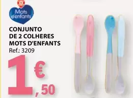 Oferta de Conjunto De 2 Colheres Mots D'enfants por 1,5€ em E.Leclerc