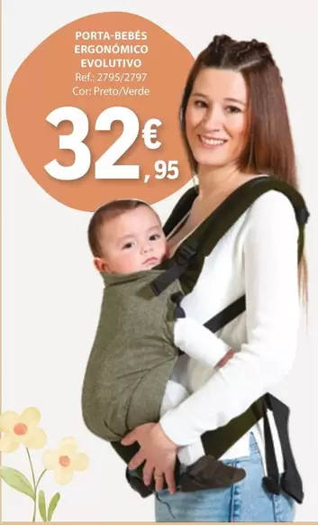 Oferta de Porta Bébés Ergonomico Evolutivo por 32,95€ em E.Leclerc