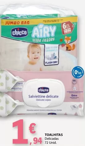 Oferta de Chicco - Toalhitas por 1,94€ em E.Leclerc