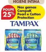 Oferta de Tampax - Nas Gamas Compak Pearl E Cotton Protectionem Pingo Doce