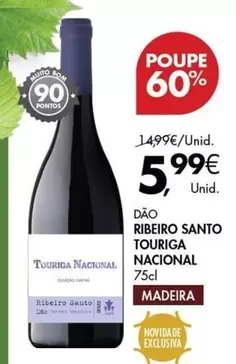 Oferta de Nacional - Dao Ribeiro Santo por 5,99€ em Pingo Doce