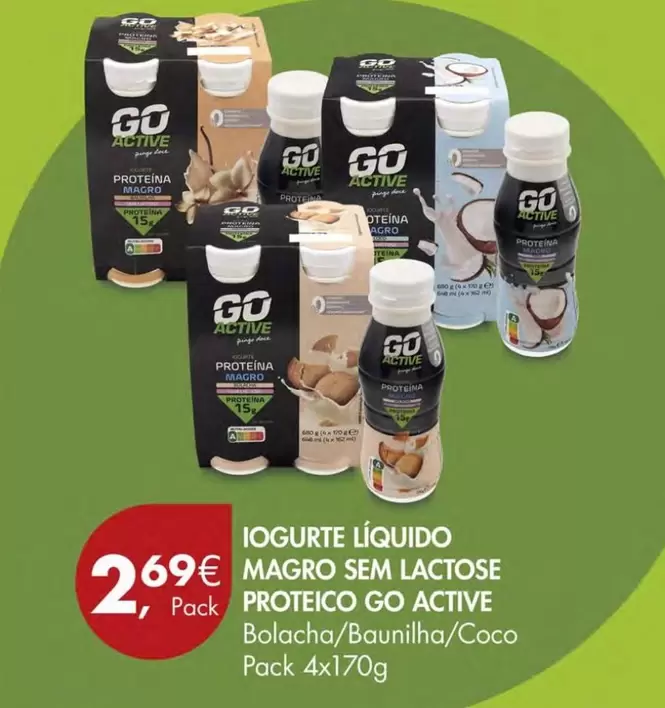 Oferta de Purina - Iogurte Liquido Magro Sem Lactose Proteico Go Active por 2,69€ em Pingo Doce