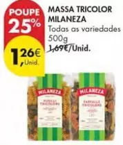 Oferta de Milaneza - Massa Tricolor por 1,26€ em Pingo Doce