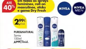 Oferta de Nivea - Pure&Natural por 4,99€ em Pingo Doce