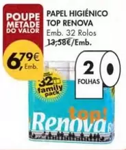 Oferta de Renova - Papel Higienico Top por 6,79€ em Pingo Doce