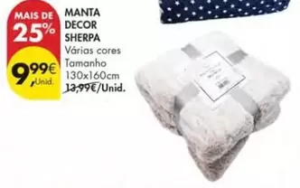 Oferta de Manta Decor Sherpa por 9,99€ em Pingo Doce