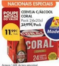 Oferta de Coral - Cerveja C/alcool por 11,99€ em Pingo Doce