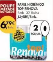 Oferta de Renova - Papel Higienico Top por 6,79€ em Pingo Doce