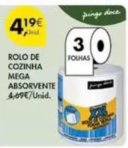 Oferta de Rolo De Cozinha Mega Absorvente por 4,19€ em Pingo Doce