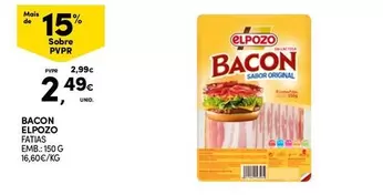 Oferta de Elpozo - Bacon por 2,49€ em Continente Bom dia