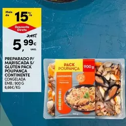 Oferta de Continente - Preparado P/ Mariscada S/ Gluten Pack Poupanca por 5,99€ em Continente Bom dia