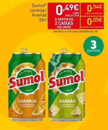 Oferta de Sumol - Laranja/Ananas por 0,49€ em Recheio